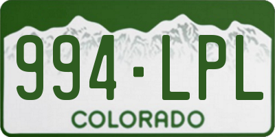 CO license plate 994LPL