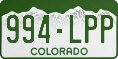 CO license plate 994LPP