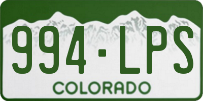 CO license plate 994LPS