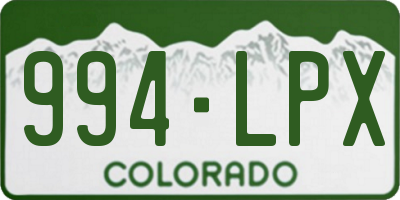 CO license plate 994LPX