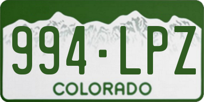 CO license plate 994LPZ