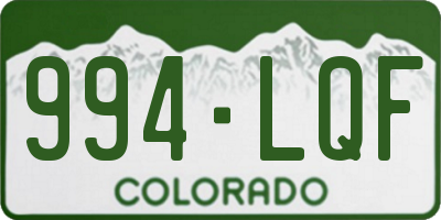 CO license plate 994LQF