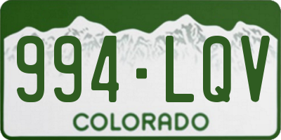 CO license plate 994LQV