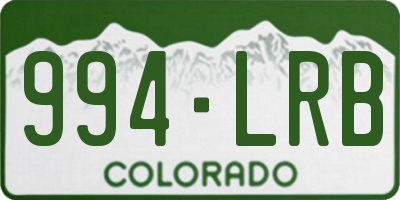 CO license plate 994LRB