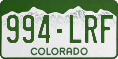 CO license plate 994LRF
