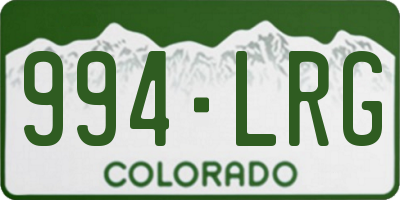 CO license plate 994LRG