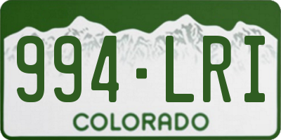 CO license plate 994LRI