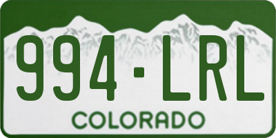 CO license plate 994LRL