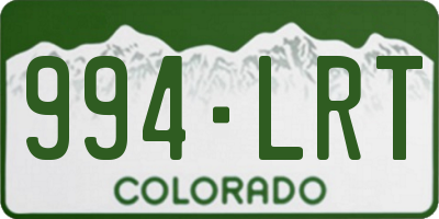 CO license plate 994LRT