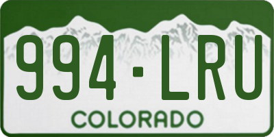 CO license plate 994LRU