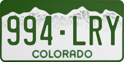 CO license plate 994LRY