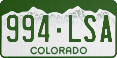 CO license plate 994LSA