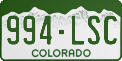 CO license plate 994LSC