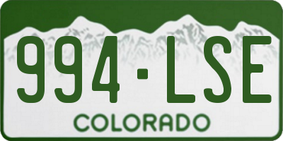 CO license plate 994LSE