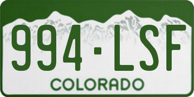 CO license plate 994LSF