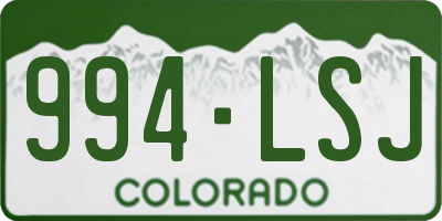 CO license plate 994LSJ