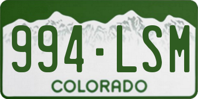 CO license plate 994LSM