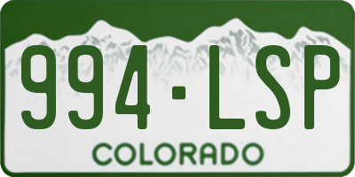 CO license plate 994LSP