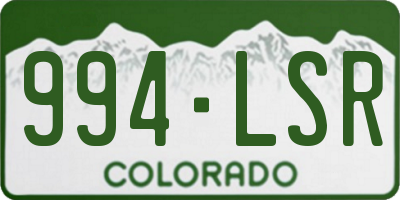 CO license plate 994LSR