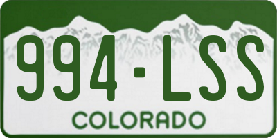 CO license plate 994LSS