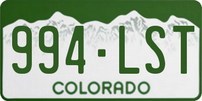 CO license plate 994LST