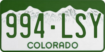CO license plate 994LSY