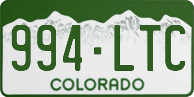 CO license plate 994LTC