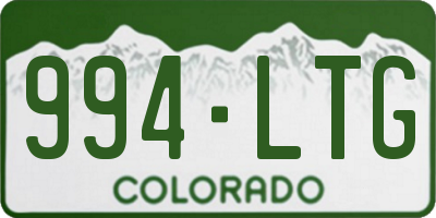 CO license plate 994LTG