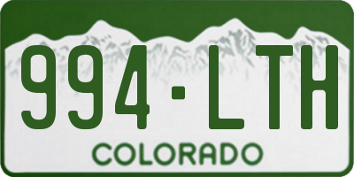 CO license plate 994LTH