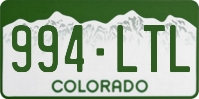 CO license plate 994LTL