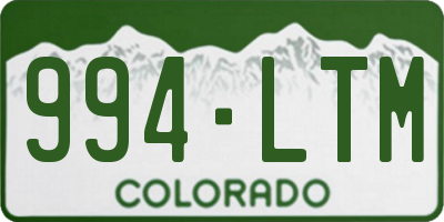 CO license plate 994LTM