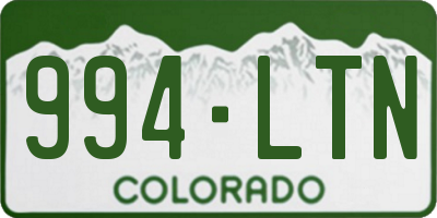 CO license plate 994LTN