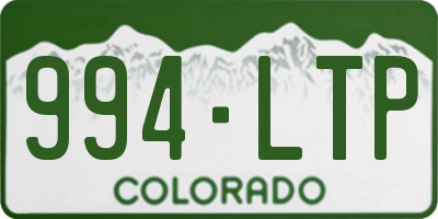CO license plate 994LTP