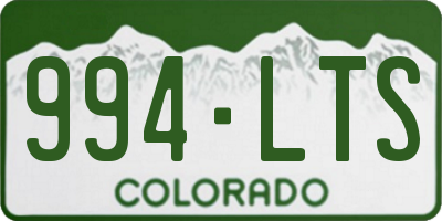 CO license plate 994LTS