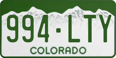 CO license plate 994LTY