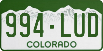 CO license plate 994LUD