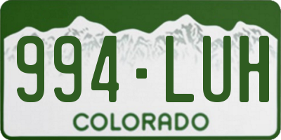 CO license plate 994LUH