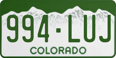 CO license plate 994LUJ