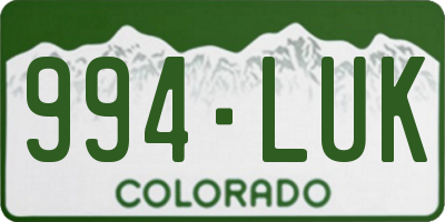 CO license plate 994LUK