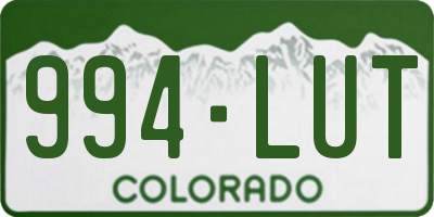 CO license plate 994LUT
