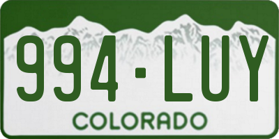 CO license plate 994LUY