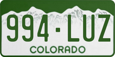 CO license plate 994LUZ