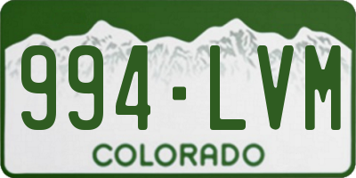 CO license plate 994LVM