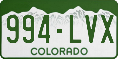 CO license plate 994LVX