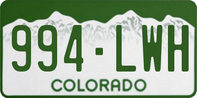 CO license plate 994LWH