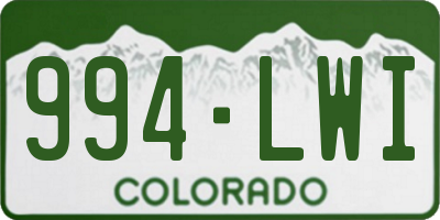 CO license plate 994LWI