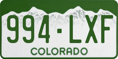 CO license plate 994LXF