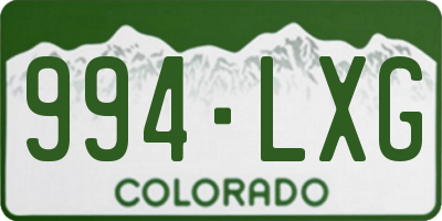 CO license plate 994LXG