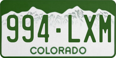 CO license plate 994LXM