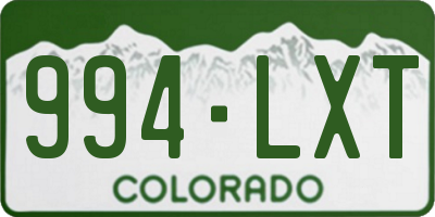 CO license plate 994LXT